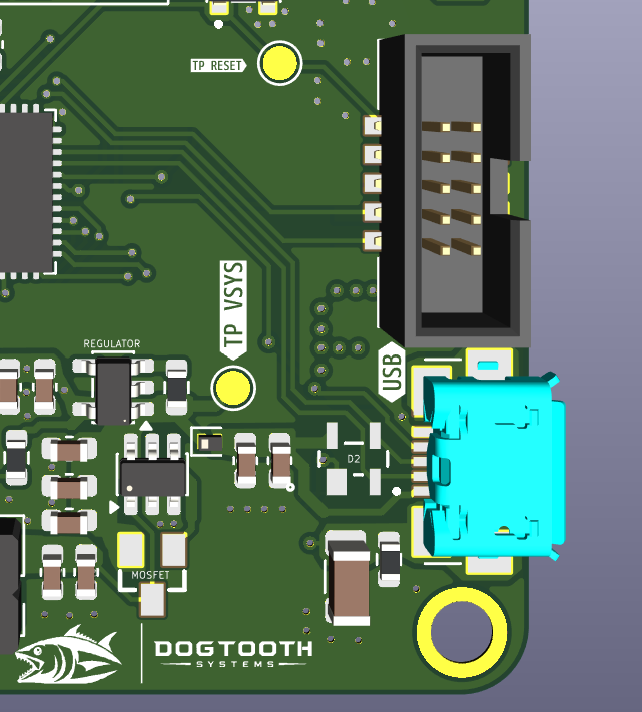 Avionics PCB — power section detail